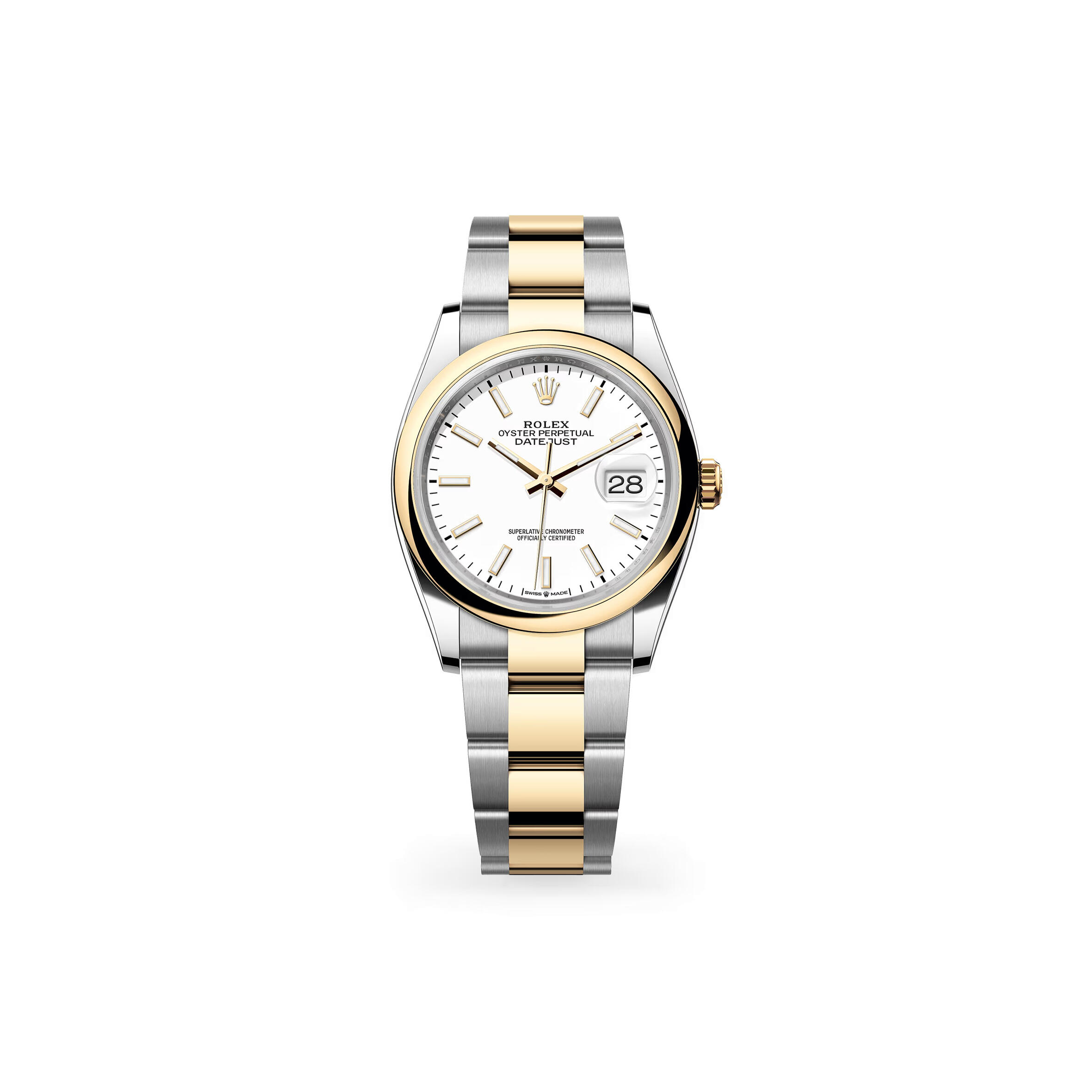 R01ex datejust 36 oyster, 36 mm, oystersteel and yellow gold m126203-0020
